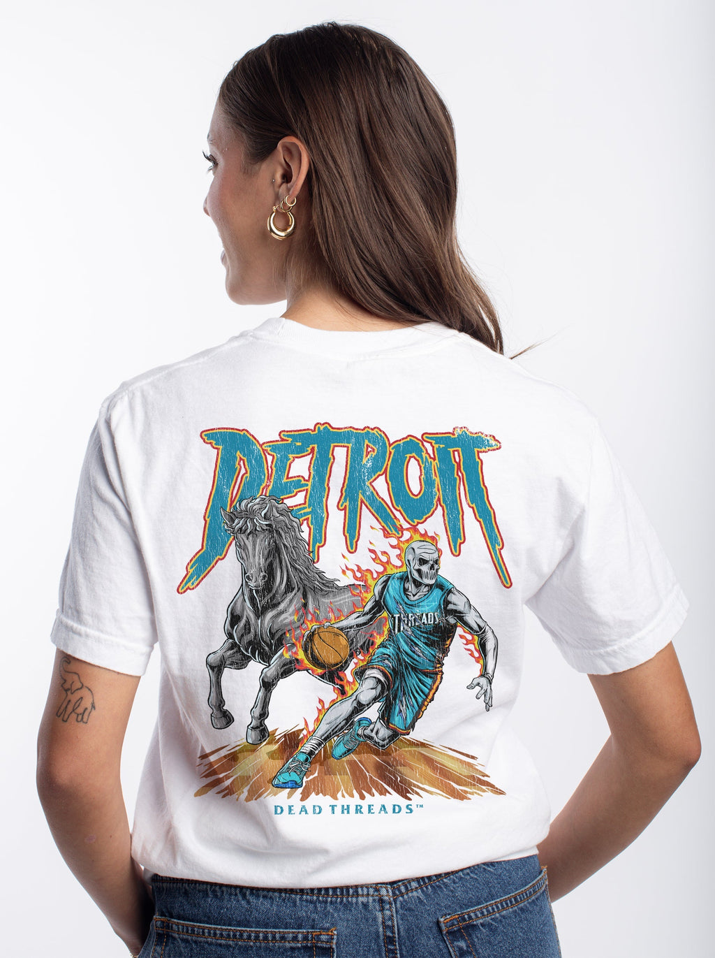 DETROIT BASKETBALL v2 - “3 SKULL” PREMIUM T-SHIRT product image 9