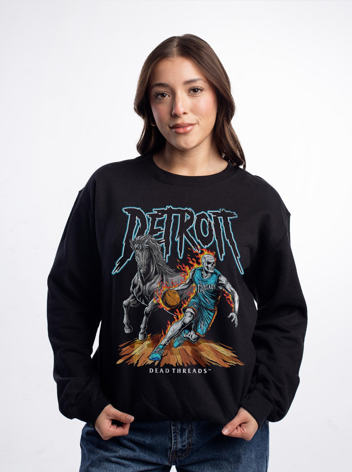 DETROIT BASKETBALL v2 CREWNECK SWEATSHIRT product image 2