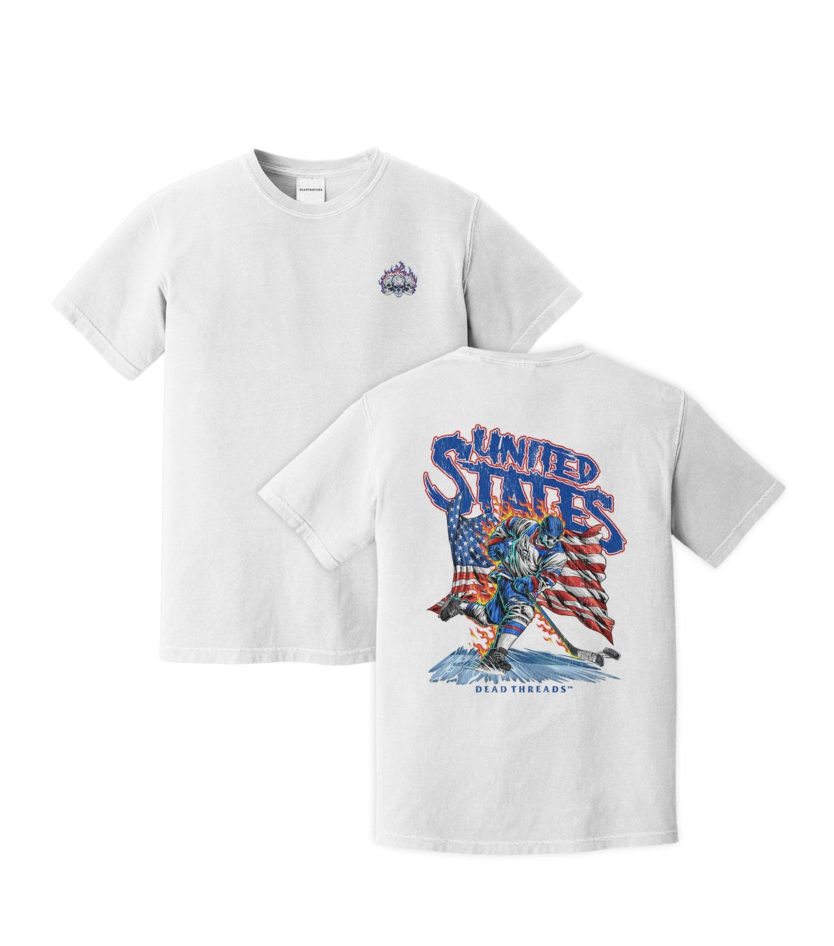 USA HOCKEY v1 - “3 SKULL” PREMIUM T-SHIRT (LIMITED) product image 1