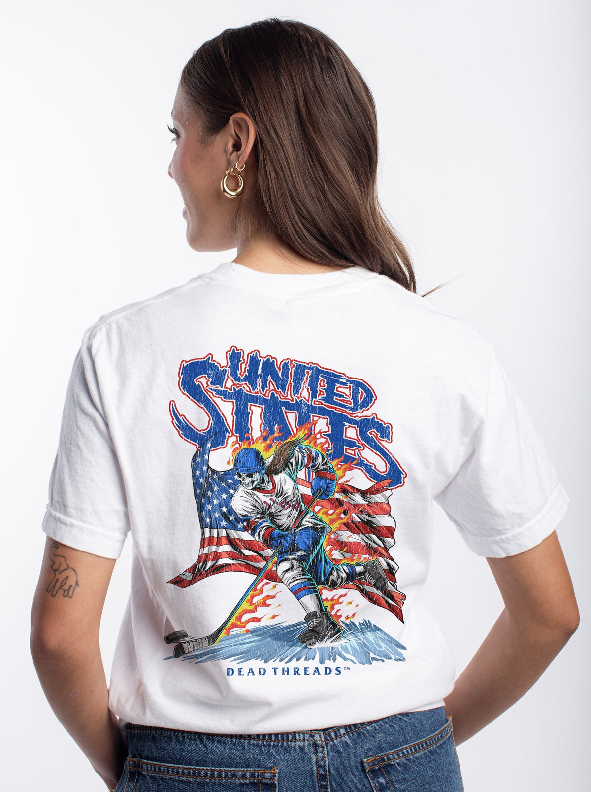 USA HOCKEY v1 (WOMEN) - “3 SKULL” PREMIUM T-SHIRT product image 3